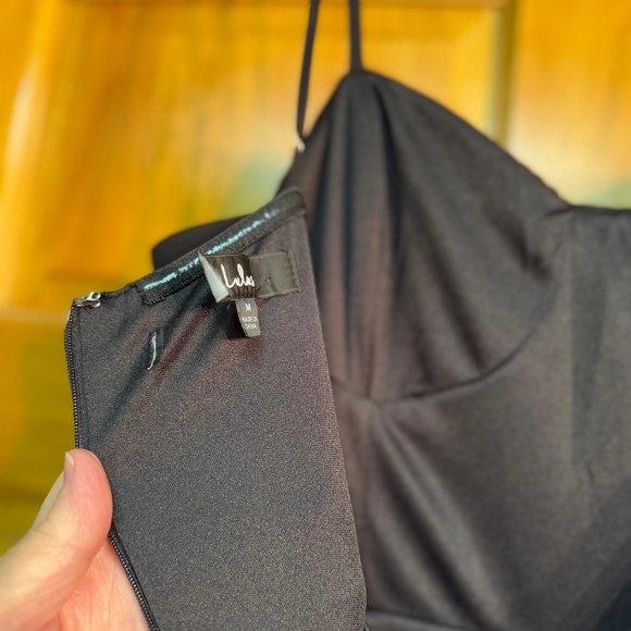 Women’s Lulu’s sleeveless leg slit gown, formal, cocktail dress in BLACK MEDIUM - Picture 8 of 10